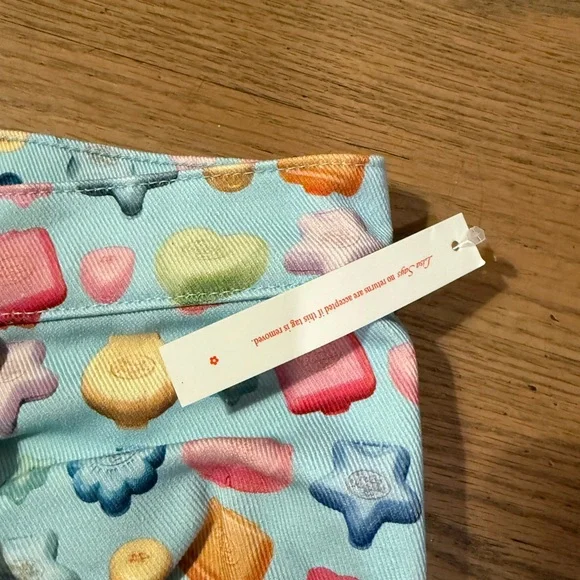 NWT!! Lisa Says Gah Pastel Candy-Print Pants in Light Blue, Pink, Yellow - Picture 5 of 7